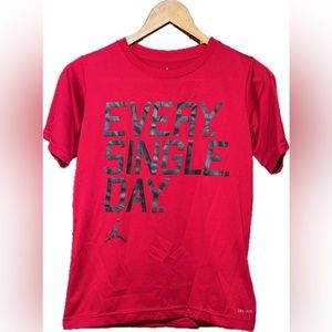 Air Jordan Nike boys, size medium, dri fit short sleeve shirt red EUC
